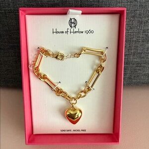 House of Harlow 1960 Gold Heart Bracelet
